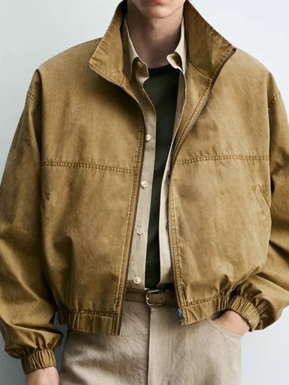 Zara washed cropped jacket